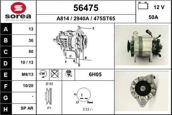 EAI 56475 - Ģenerators www.autospares.lv