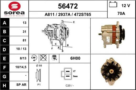 EAI 56472 - Ģenerators www.autospares.lv