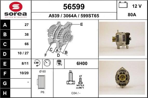 EAI 56599 - Ģenerators www.autospares.lv