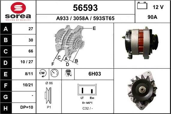 EAI 56593 - Ģenerators www.autospares.lv