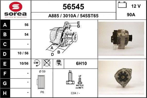 EAI 56545 - Ģenerators www.autospares.lv