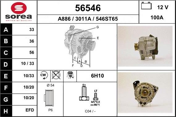 EAI 56546 - Alternator www.autospares.lv