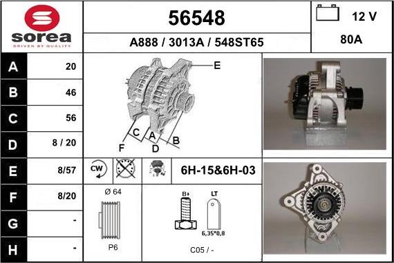 EAI 56548 - Alternator www.autospares.lv