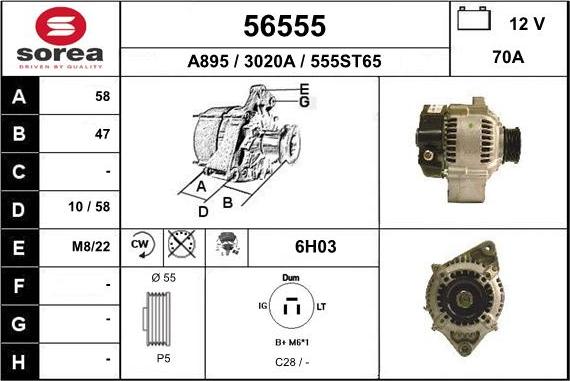 EAI 56555 - Генератор www.autospares.lv