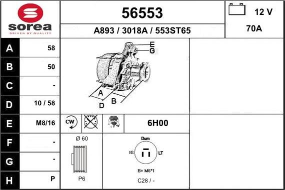 EAI 56553 - Генератор www.autospares.lv