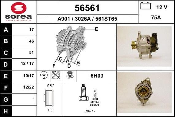 EAI 56561 - Ģenerators www.autospares.lv