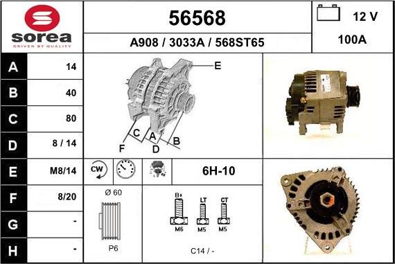 EAI 56568 - Генератор www.autospares.lv