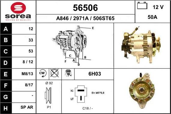 EAI 56506 - Генератор www.autospares.lv