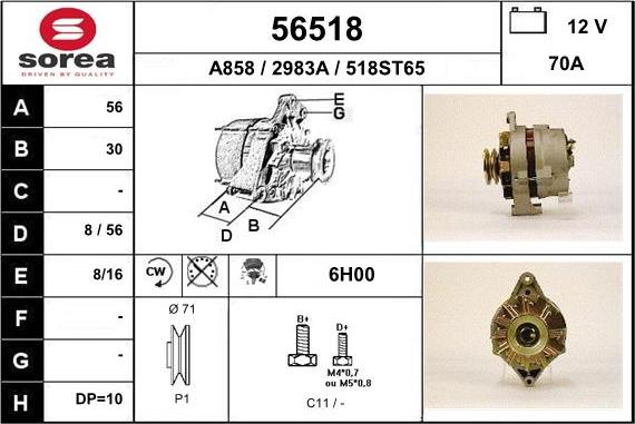 EAI 56518 - Генератор www.autospares.lv