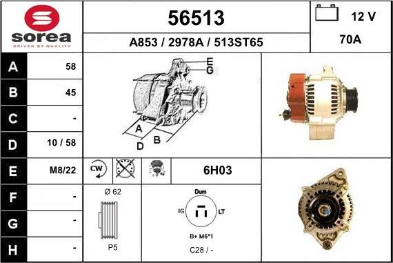 EAI 56513 - Alternator www.autospares.lv