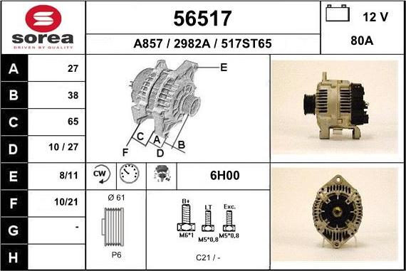 EAI 56517 - Генератор www.autospares.lv