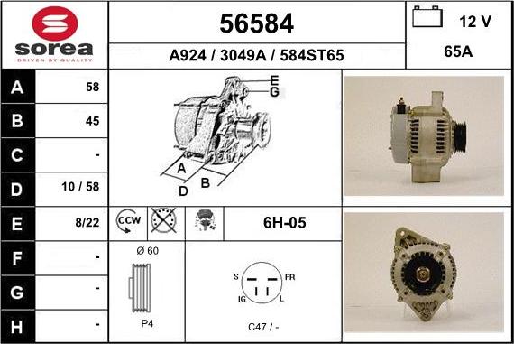 EAI 56584 - Ģenerators www.autospares.lv