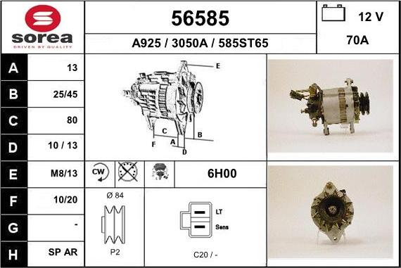 EAI 56585 - Alternator www.autospares.lv