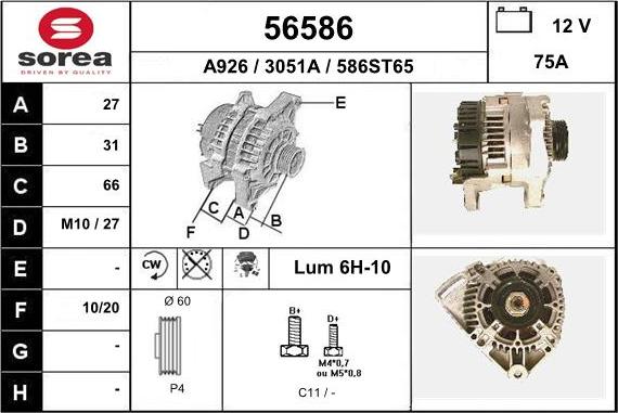 EAI 56586 - Alternator www.autospares.lv