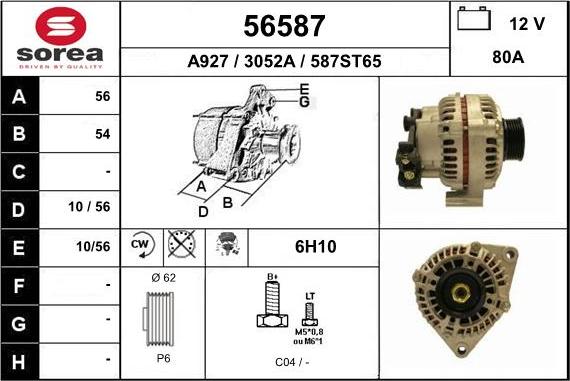 EAI 56587 - Alternator www.autospares.lv