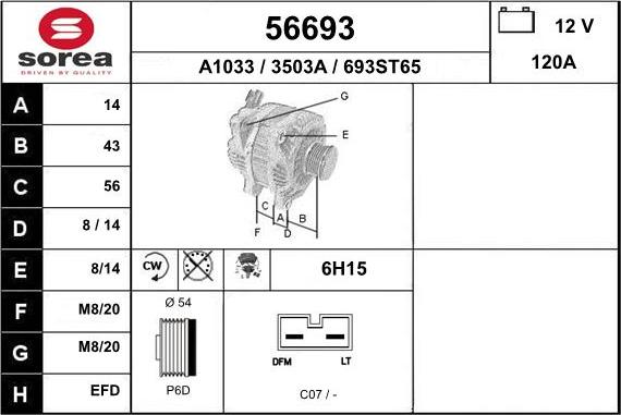 EAI 56693 - Генератор www.autospares.lv