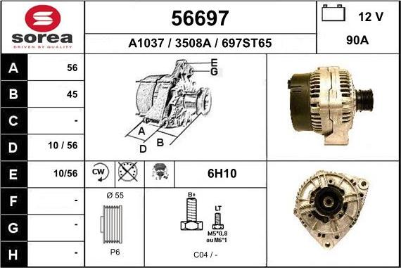 EAI 56697 - Генератор www.autospares.lv