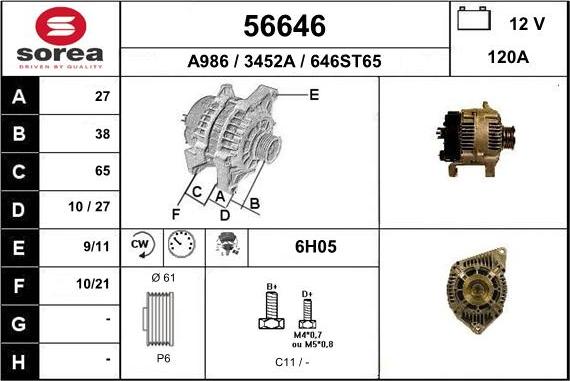 EAI 56646 - Ģenerators www.autospares.lv