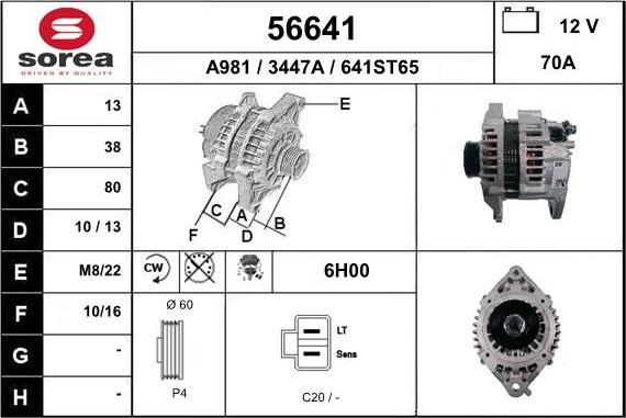 EAI 56641 - Ģenerators www.autospares.lv