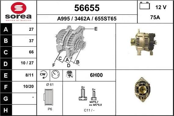 EAI 56655 - Ģenerators www.autospares.lv