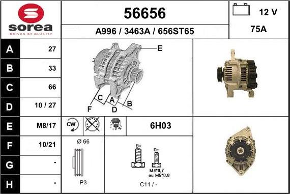 EAI 56656 - Ģenerators www.autospares.lv