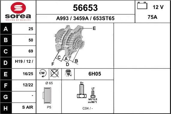 EAI 56653 - Alternator www.autospares.lv