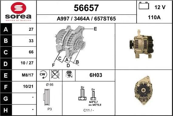 EAI 56657 - Ģenerators autospares.lv