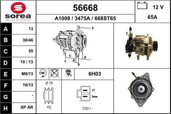 EAI 56668 - Генератор www.autospares.lv