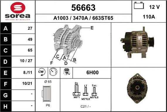 EAI 56663 - Alternator www.autospares.lv