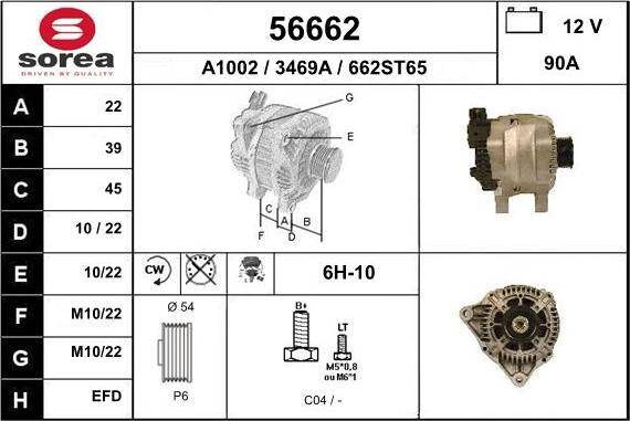 EAI 56662 - Генератор www.autospares.lv