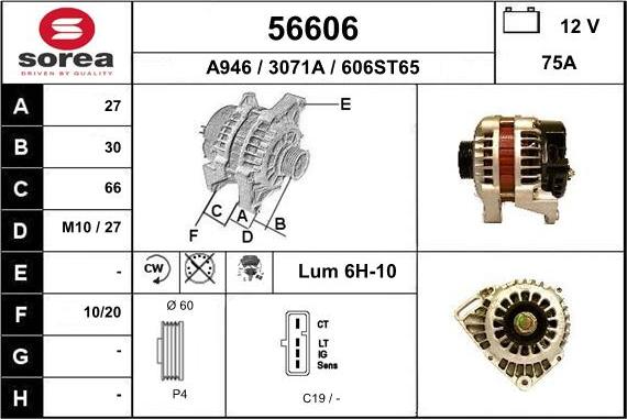 EAI 56606 - Ģenerators www.autospares.lv