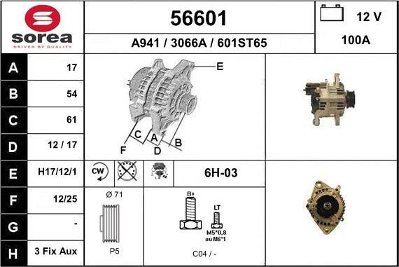 EAI 56601 - Генератор www.autospares.lv