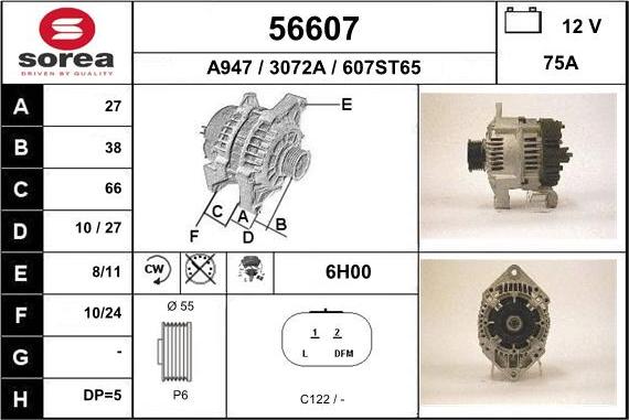 EAI 56607 - Ģenerators www.autospares.lv