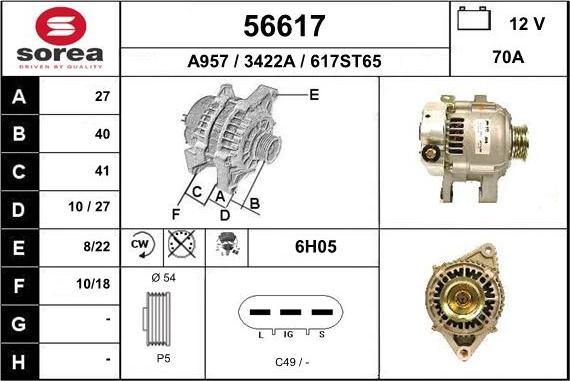 EAI 56617 - Ģenerators www.autospares.lv