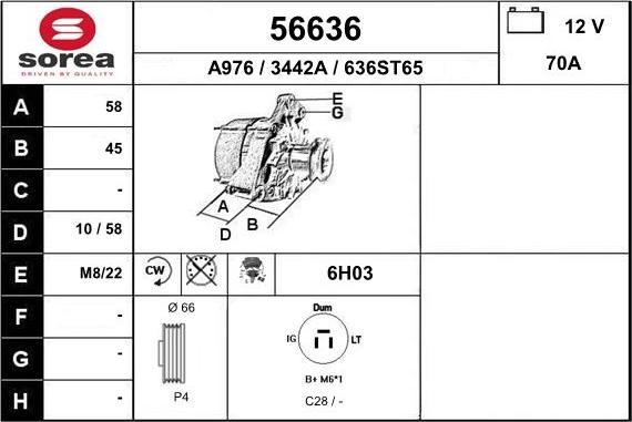 EAI 56636 - Генератор www.autospares.lv