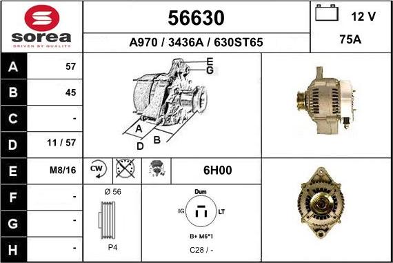 EAI 56630 - Ģenerators www.autospares.lv