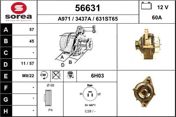 EAI 56631 - Alternator www.autospares.lv