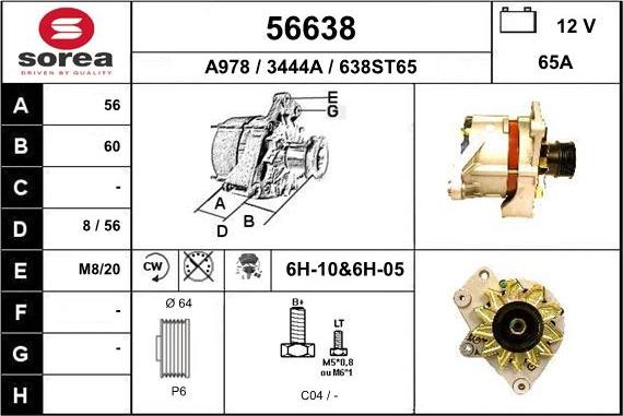 EAI 56638 - Генератор www.autospares.lv