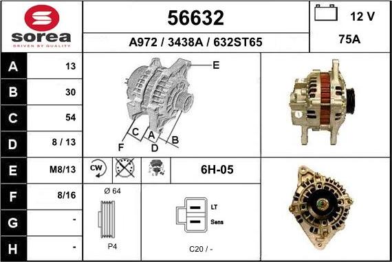 EAI 56632 - Генератор www.autospares.lv