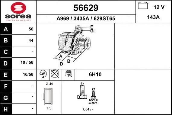 EAI 56629 - Alternator www.autospares.lv