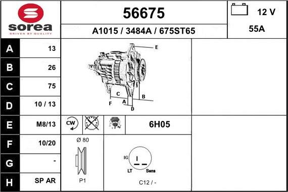 EAI 56675 - Ģenerators www.autospares.lv