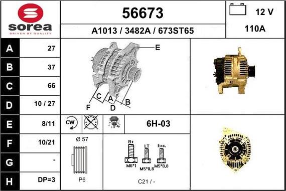 EAI 56673 - Alternator www.autospares.lv