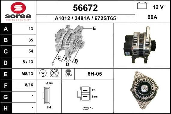 EAI 56672 - Генератор www.autospares.lv