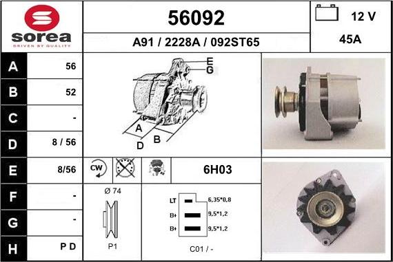 EAI 56092 - Ģenerators autospares.lv