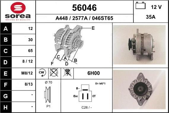 EAI 56046 - Alternator www.autospares.lv