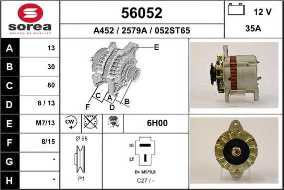 EAI 56052 - Alternator www.autospares.lv