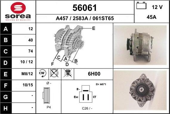 EAI 56061 - Ģenerators www.autospares.lv