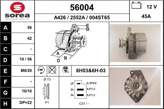 EAI 56004 - Alternator www.autospares.lv