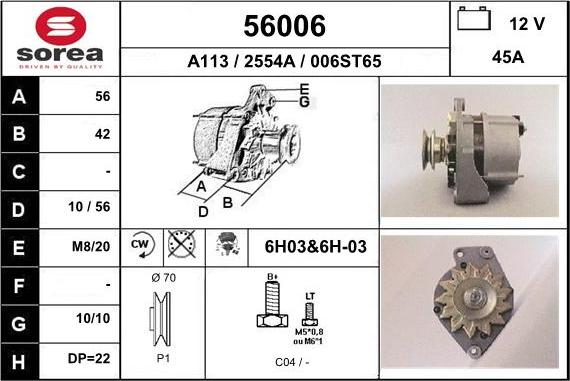 EAI 56006 - Генератор www.autospares.lv