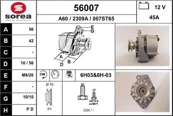 EAI 56007 - Ģenerators www.autospares.lv